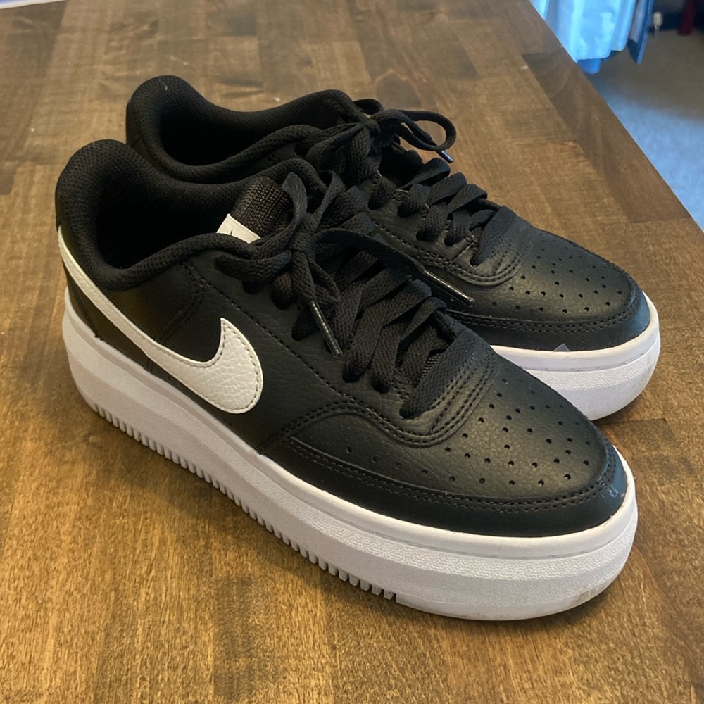 Nike Black and White Women's Platform Athletic Shoes